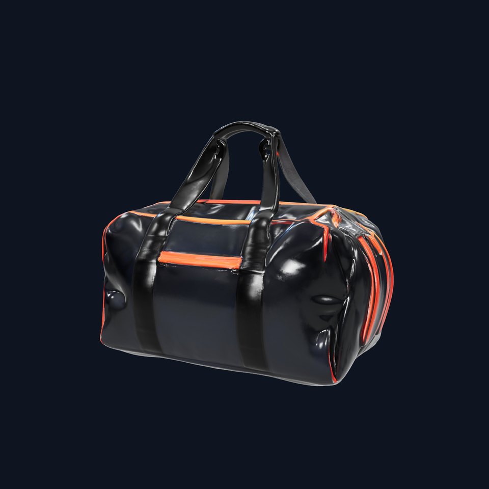 Sporty Duffel Bag Model Pack with Neon Accents